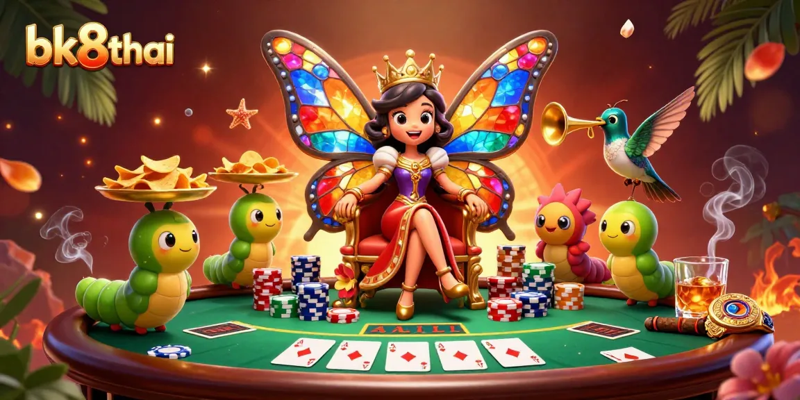 Experience thrilling gaming at bk8thai with vibrant casino atmosphere and colorful characters.