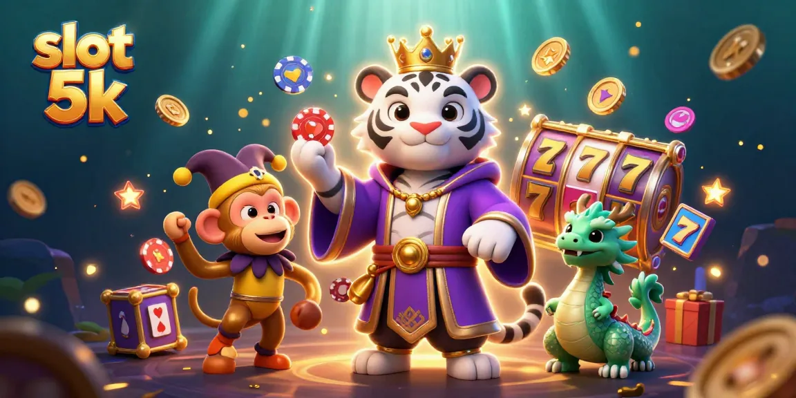 Experience thrilling gameplay with slot 5k in an energetic casino scene featuring vibrant characters and dynamic game elements.