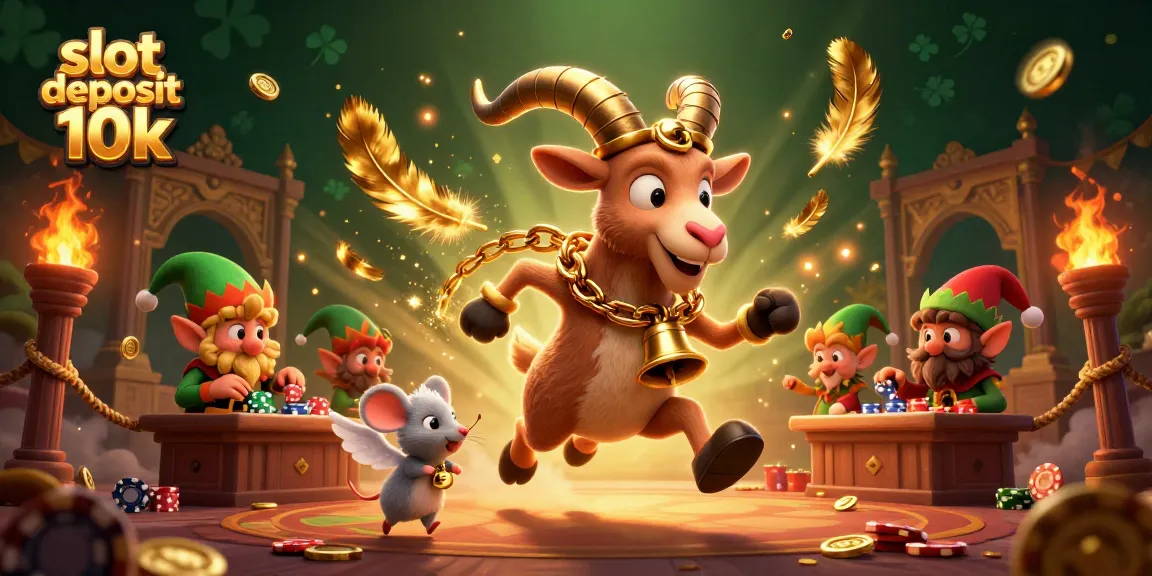 Engage with thrilling gameplay in a festive scene featuring slot deposit 10k animated characters and casino elements.