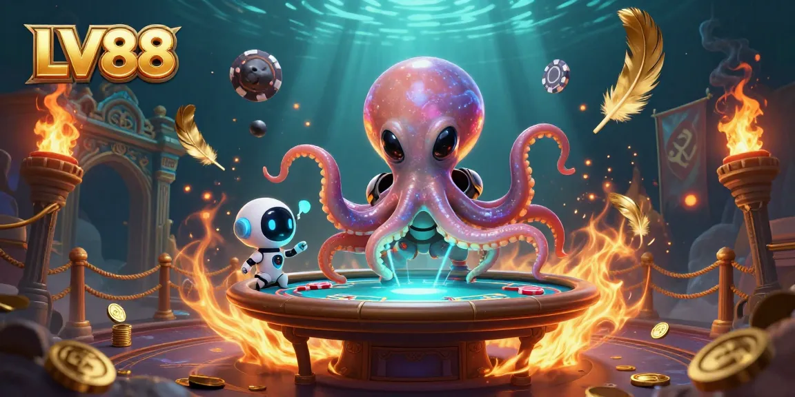 Experience thrilling betting action with LV88 at a vibrant holographic poker table