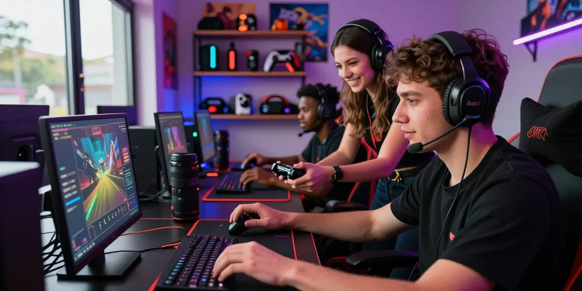 GOKIL33 - Pemain beragam sedang menikmati pengalaman gaming di portal resmi dengan perangkat modern dan suasana ceria.