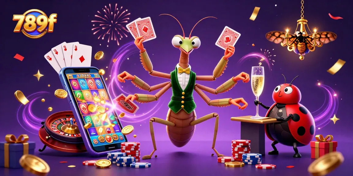 Experience the thrill of 789f with dynamic gaming elements and vibrant characters in a magical casino scene.