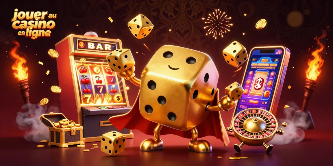 Jouer au casino en ligne avec enthousiasme, découvrez des dés dorés et des machines à sous animées.