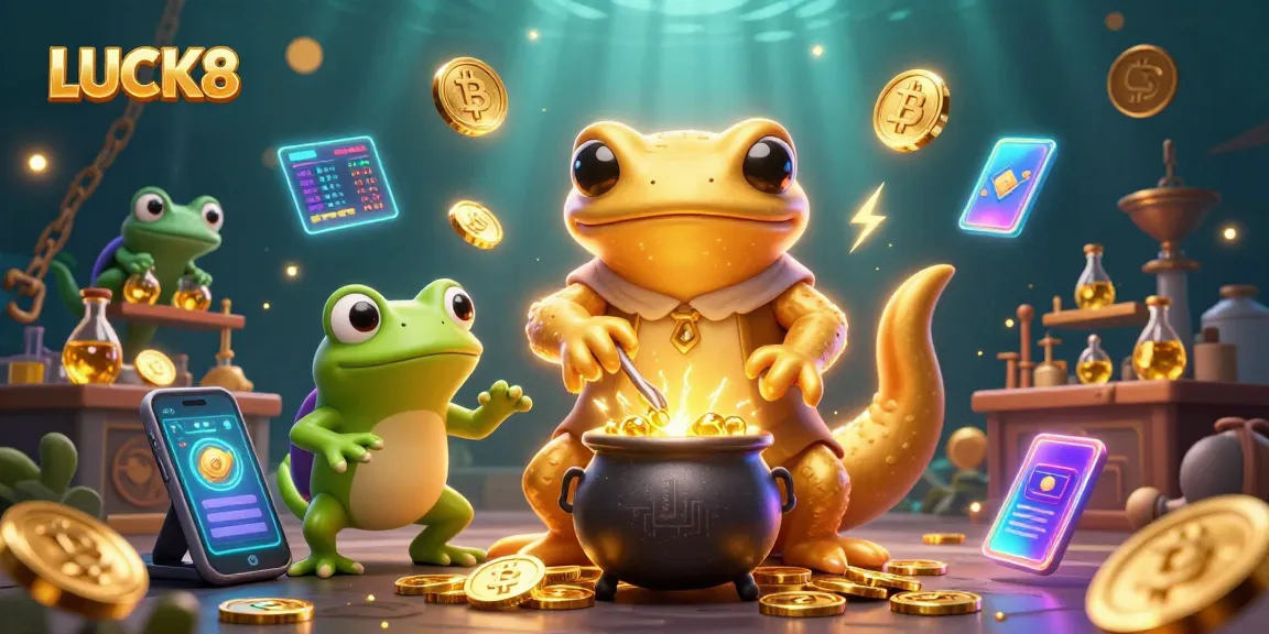 LUCK8 introduces golden alchemy in a dynamic 3D casino scene, blending magic and digital gambling.