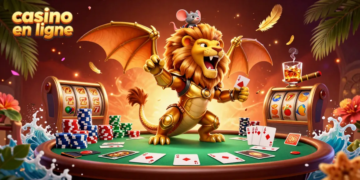 Jouez dans un casino en ligne avec des créatures légendaires et des cartes de poker.
