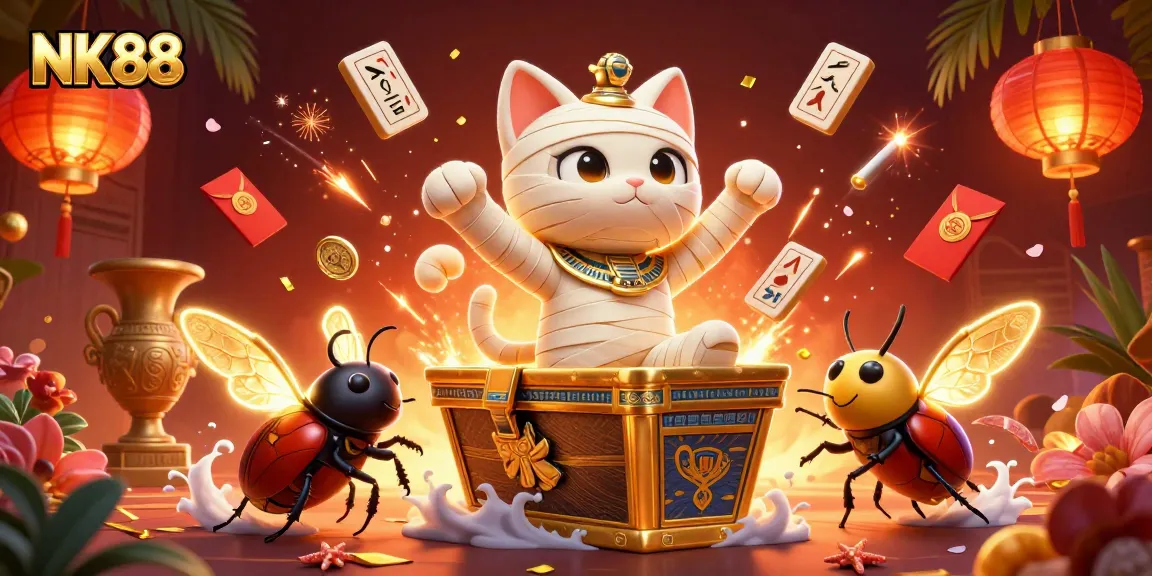 Experience thrilling gaming at NK88 with colorful Egyptian-themed 3D casino action!