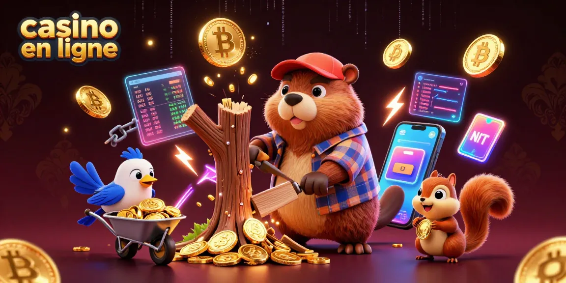 Profitez des gains au casino en ligne avec des personnages ludiques et des pièces d'or alignées.