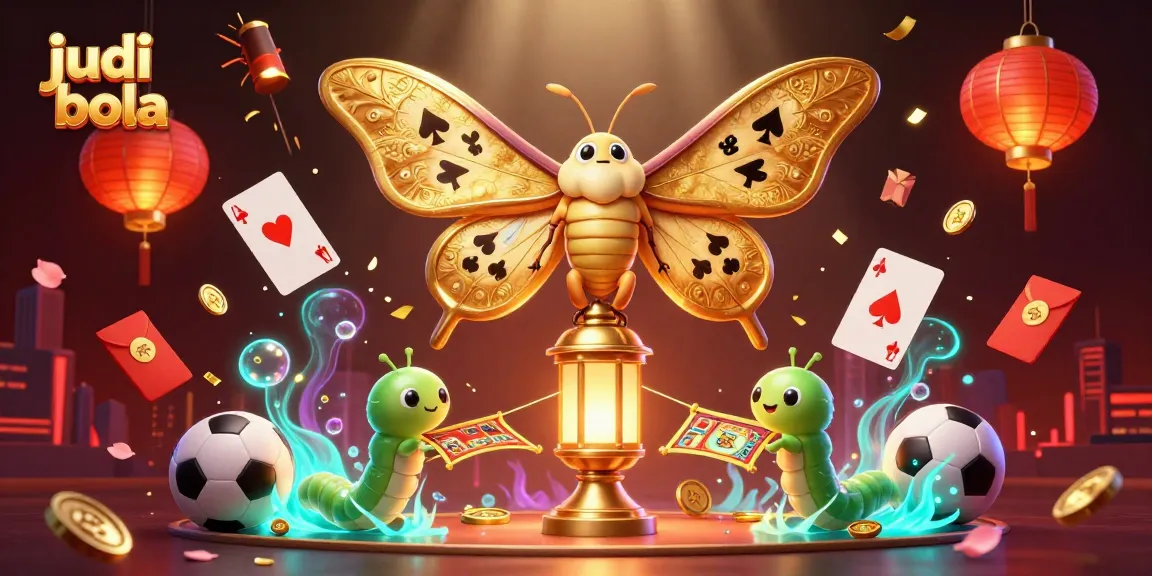 Engage in judi bola with this vibrant illustration showcasing exciting sports betting elements and golden casino motifs.