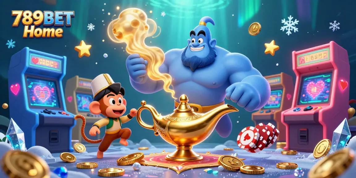 Experience fun with 789BET Home in this vibrant, cinematic casino-themed illustration.
